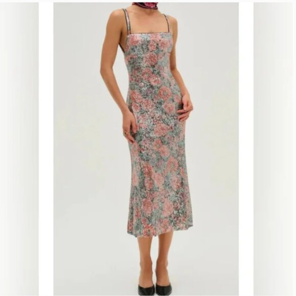 For Love and Lemons Ladonna Midi Sequined Dress size M - Picture 2 of 8